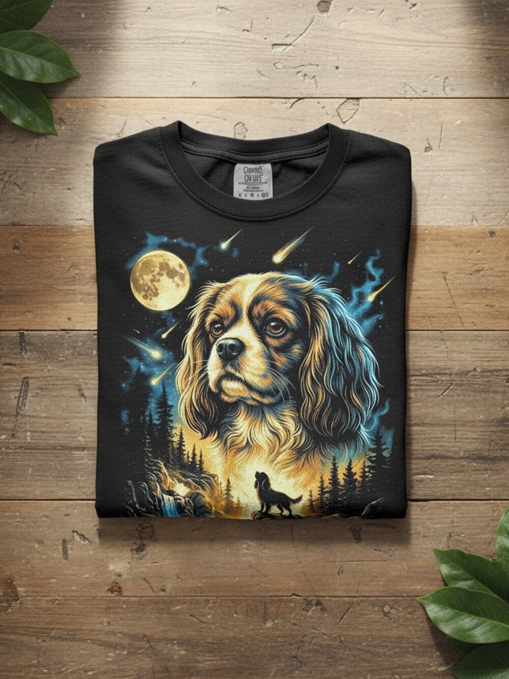 Cavalier King Charles Spaniel Moon Graphic Tee | Dog Mom Shirt